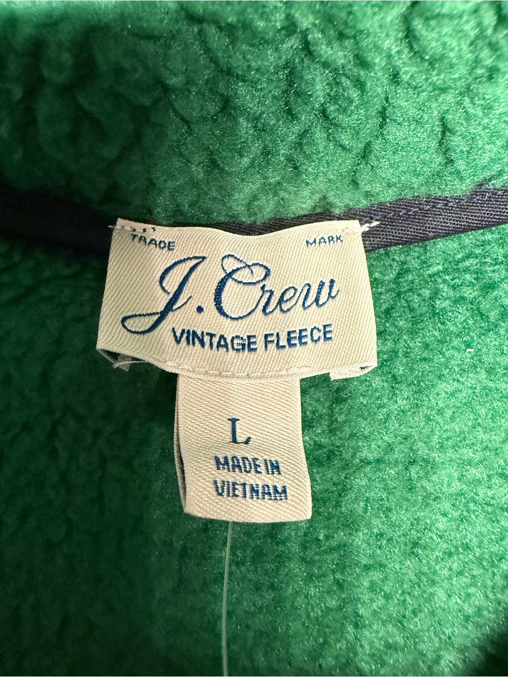 J Crew Polartec Vintage Fleece- Green Pink Accents- Half-Zip Pullover- NWT- L - Picture 4 of 12